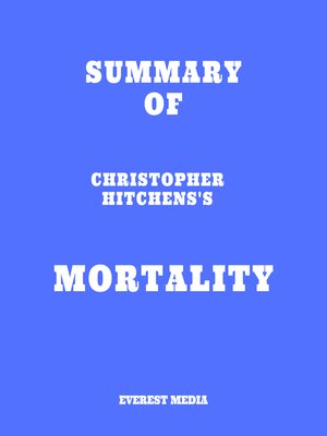 cover image of Summary of Christopher Hitchens's Mortality